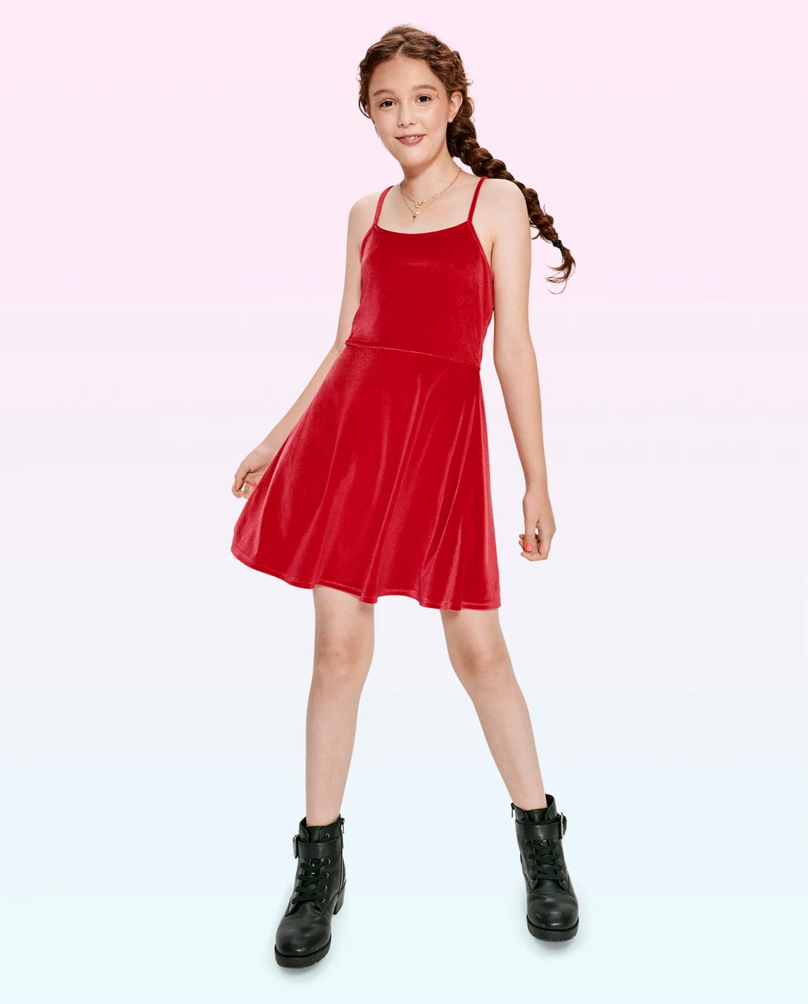 Vestido Sugar velvet rojo  adolescente 30871024