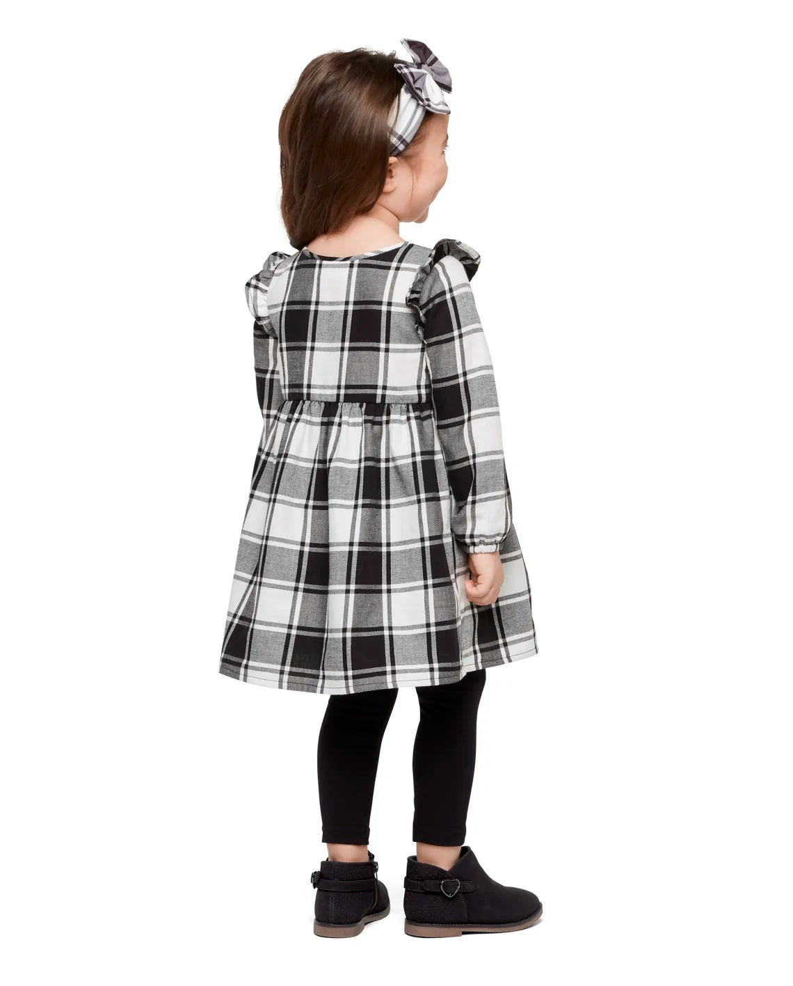 Vestido cuadros blanco negro niña Children's Place