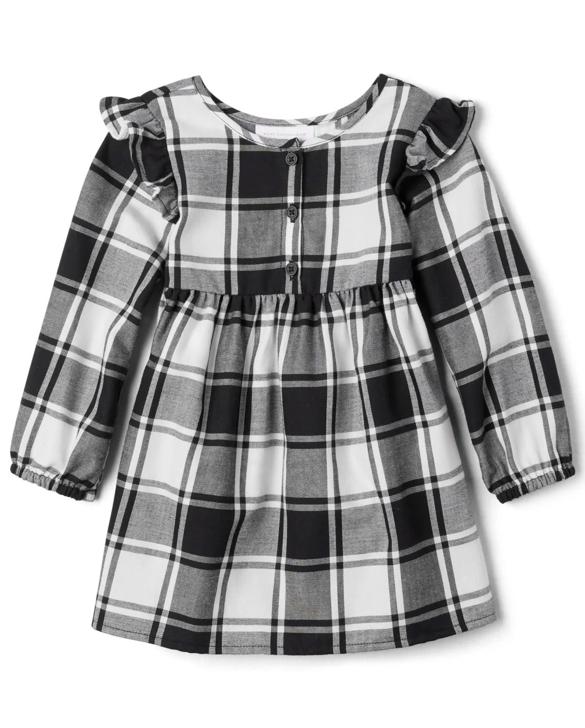 Vestido cuadros blanco negro niña Children's Place