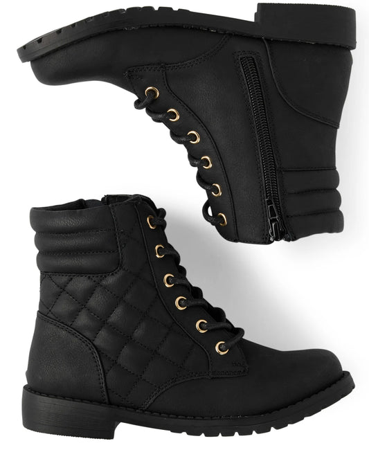 Botas botines burritos negros combat Childrens place