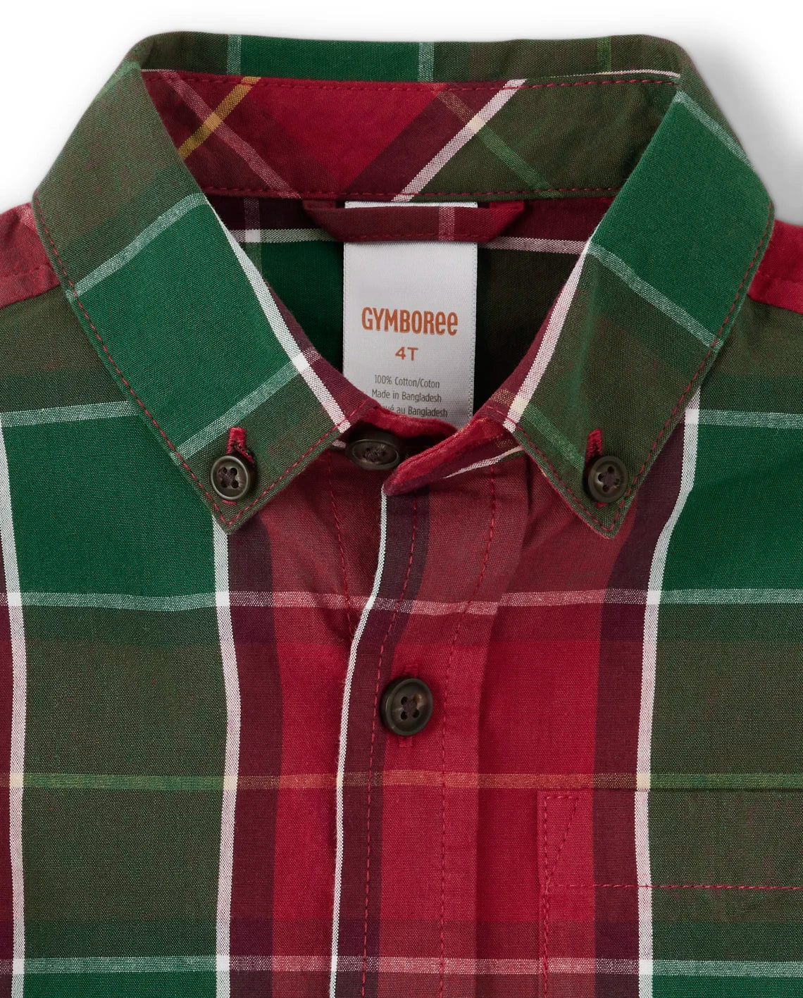 Camisa roja verde cuadros Gymboree niño 2 a  12 años formal 87279600