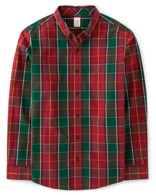 Camisa Roja verde cuadros Gymboree Adulto hombre 99419632