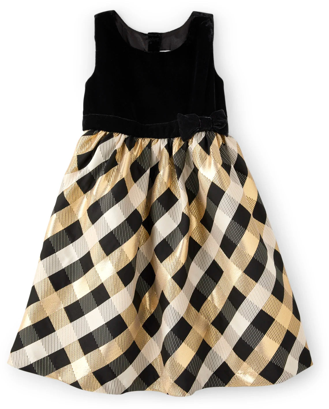 Vestido negro dorado rayas Gymboree eventos 39384816