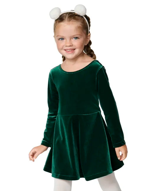 Vestido verde niña velvet Childrens Place 12m a 16 años 75691504
