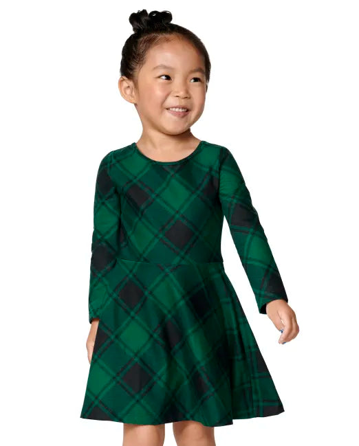 Vestido verde cuadros niña Children's Place 3 a 16 años 88260592