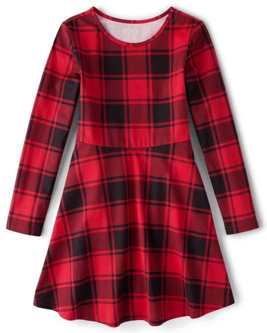 Vestido rojo cuadros Children's Place 09657840