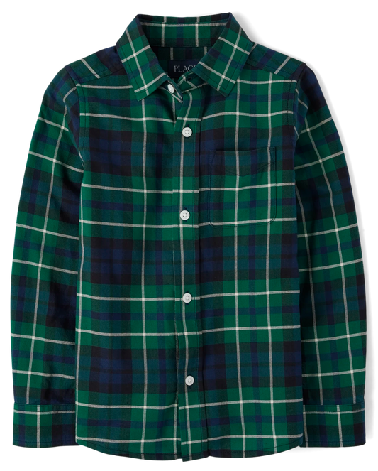Camisa verde cuadros 12m a 16 años Childrens place niño formal 38209008
