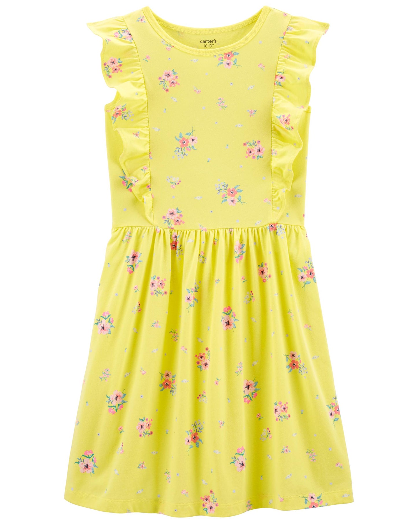 Vestido amarillo revuelos Carters flores 4-12 años