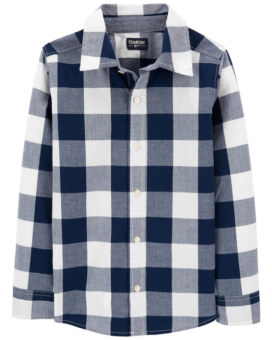 Camisa azul cuadros Oshkosh niño 1 a 14 años formal