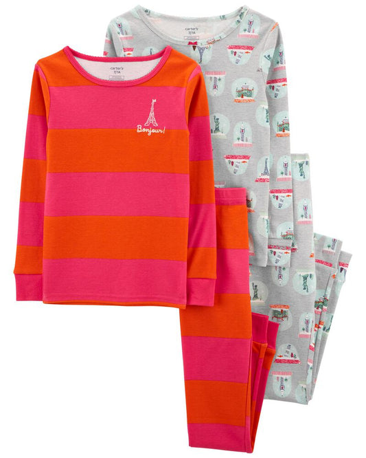 Set 4 Piezas pijamas carters niña paris 23755248