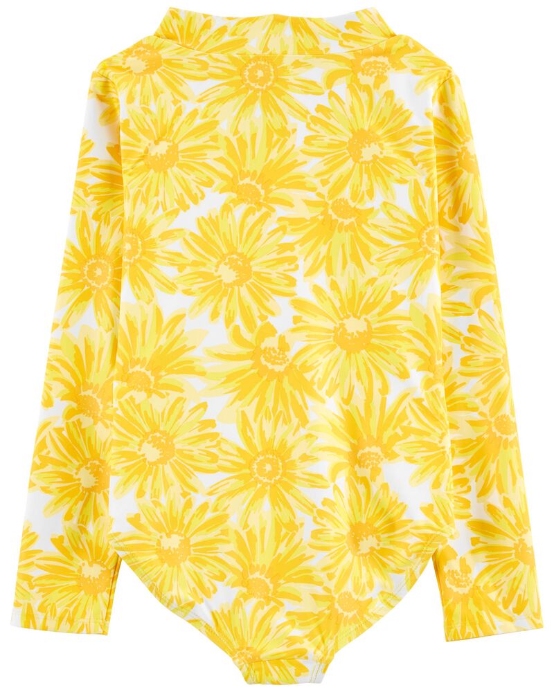 Traje de baño Carters amarillo manga larga flores niña