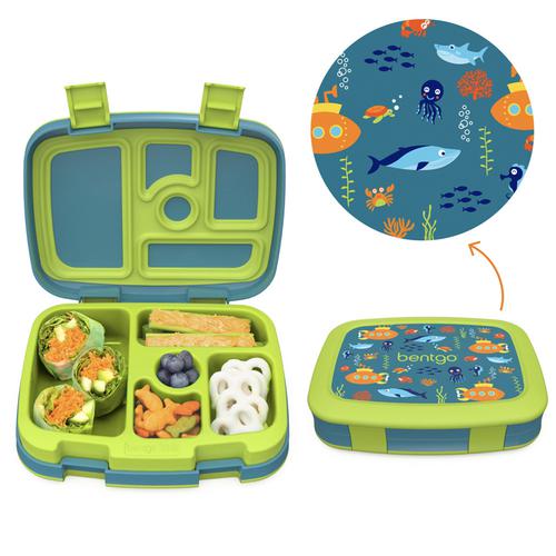 Lonchera contenedor Bentgo bento accesorio para comida antiderrame niña niño Azul y Verde Submarinos
