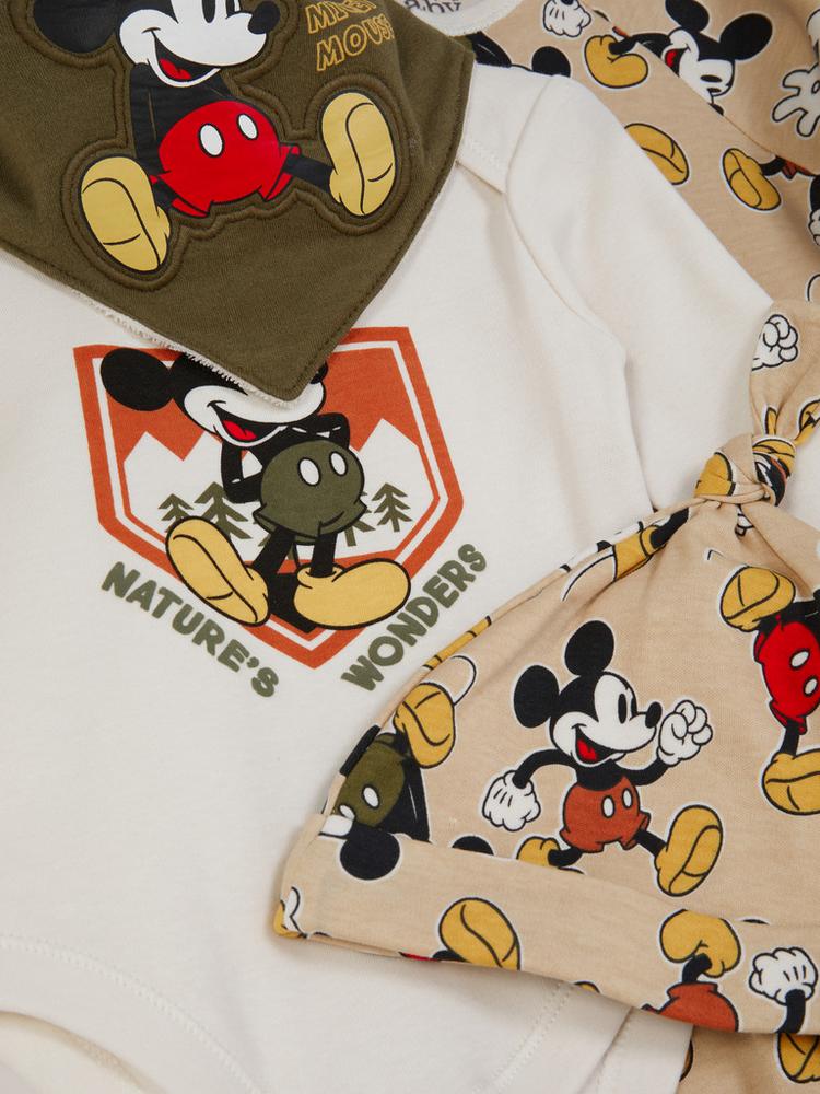 Set 4 piezas H&M mickey disney bebe niño pijama babero gorro