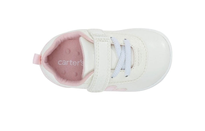 Tenis blancos flor rosada  carters bebe