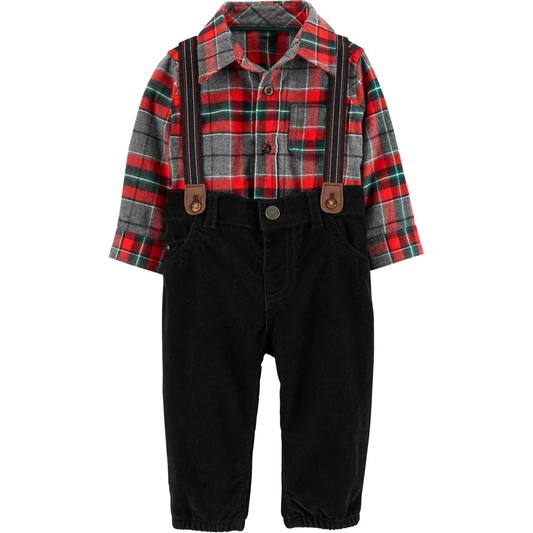 Carters set 3 piezas pantalón, camisa, tirantes formal 46133411