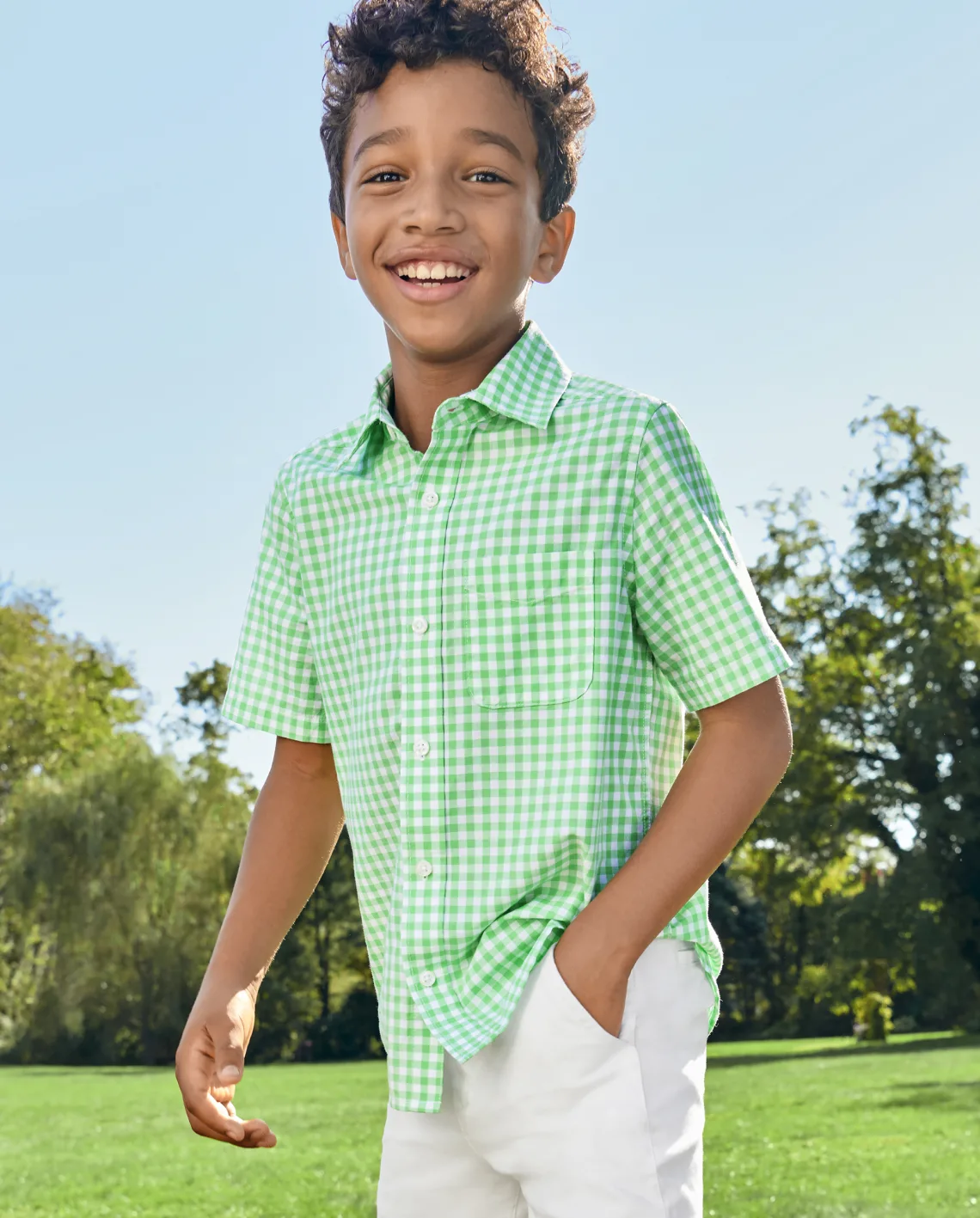Camisa verde cuadros formal Childrens Place nino Kima Shop HN