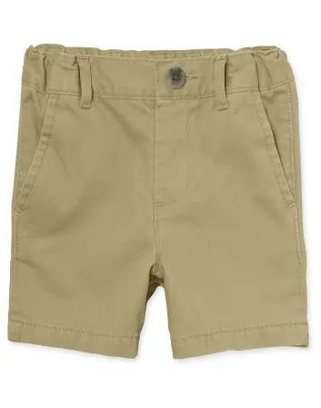 Short beige childrens place niño sin zíper  con elástico y botón ajustador 12M-5T