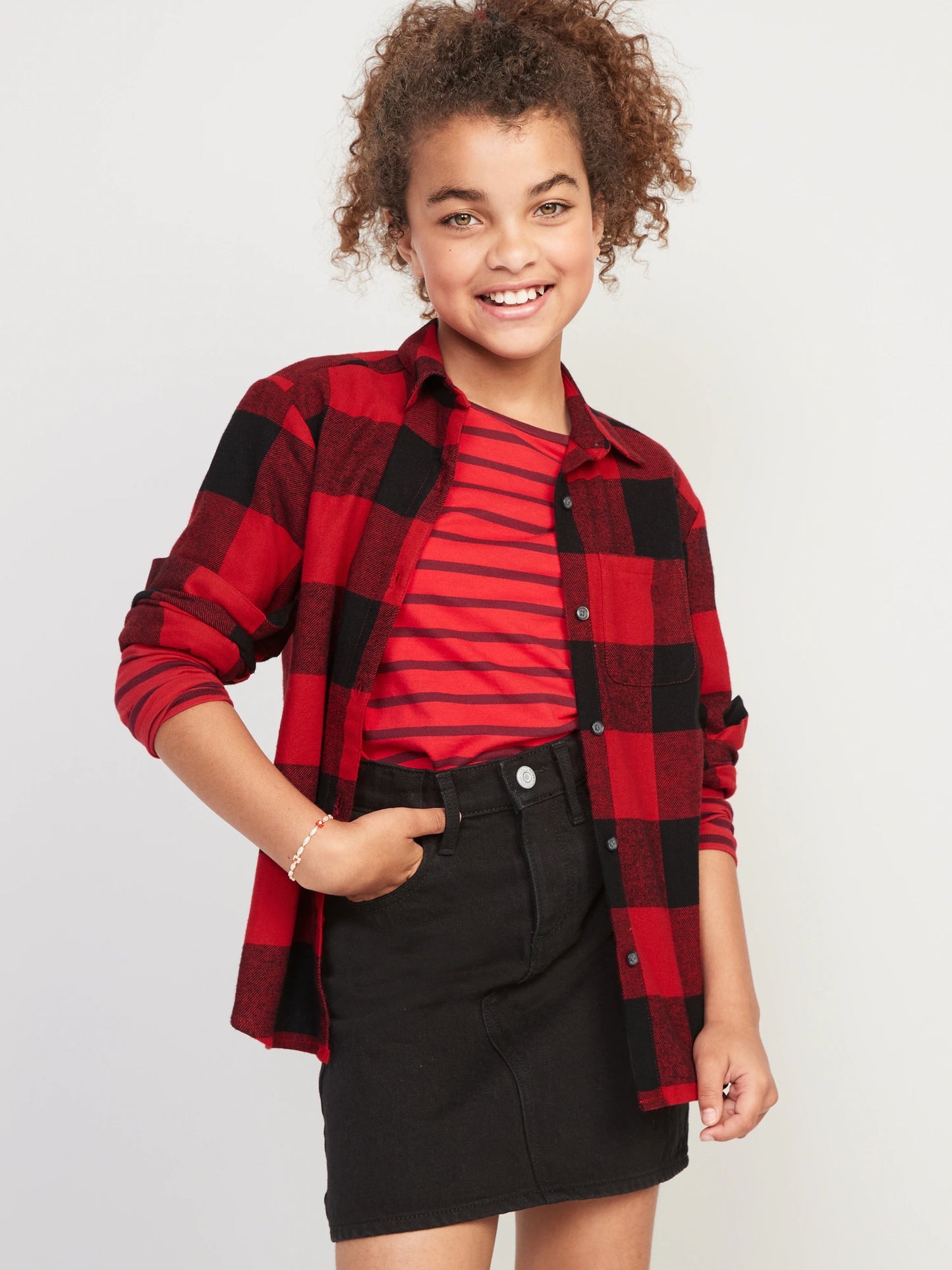 Camisa roja cuadros niña Old Navy  4-16 87214064