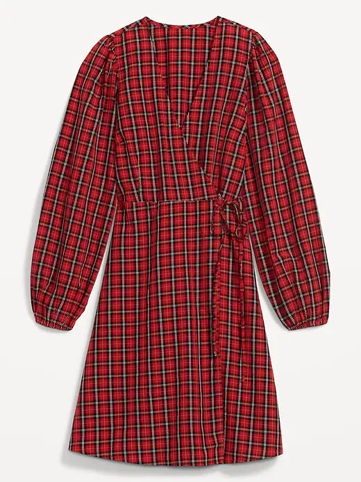 Vestido cuadros rojo Old Navy Mujer Adulto 69584880