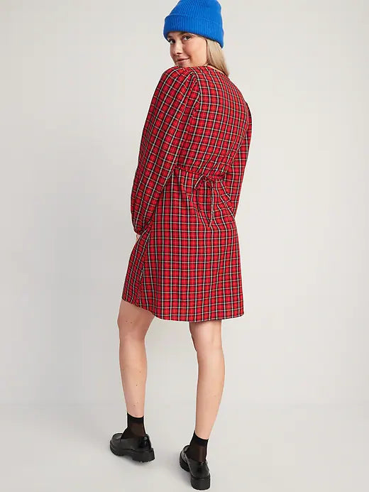Vestido cuadros rojo Old Navy Mujer Adulto 69584880