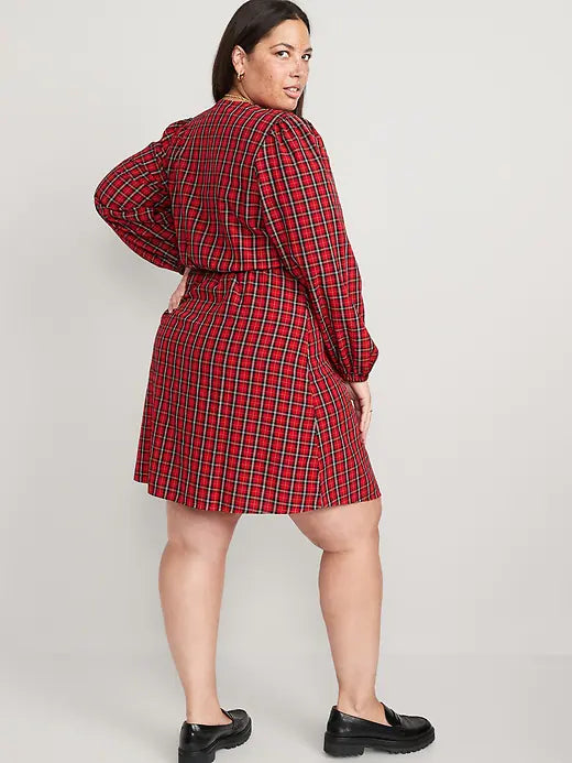 Vestido cuadros rojo Old Navy Mujer Adulto 69584880