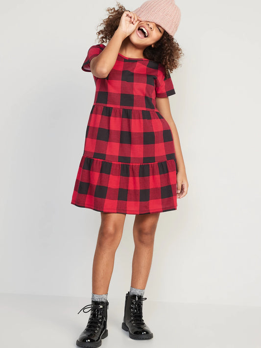 Vestido cuadros rojo Old Navy niña 5-16 40105456