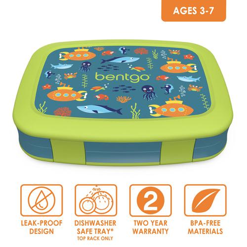 Lonchera contenedor Bentgo bento accesorio para comida antiderrame niña niño Azul y Verde Submarinos