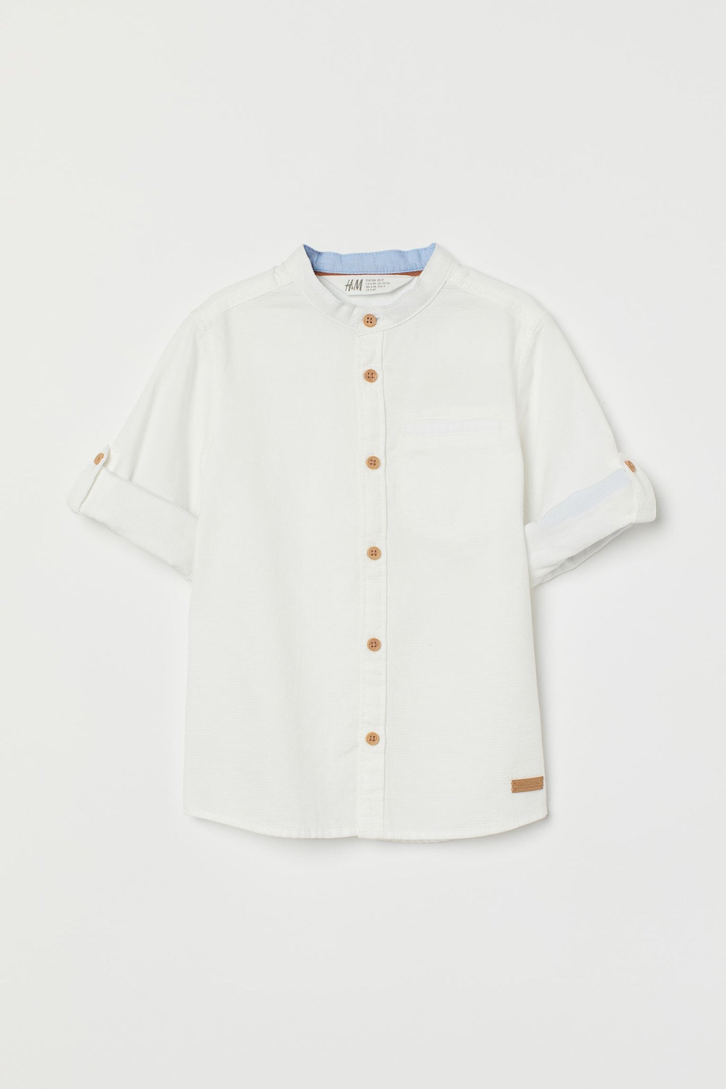 Camisa blanca henley niño botones det – Kima Shop
