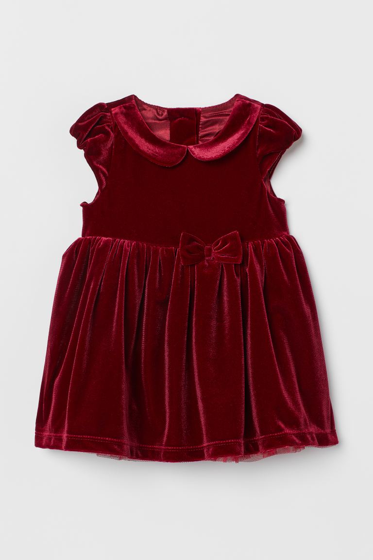 Vestido rojo vino  H&M velvet bebe niña 65933552