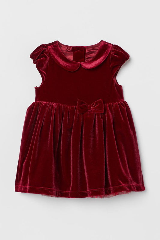 Vestido rojo vino  H&M velvet bebe niña 65933552