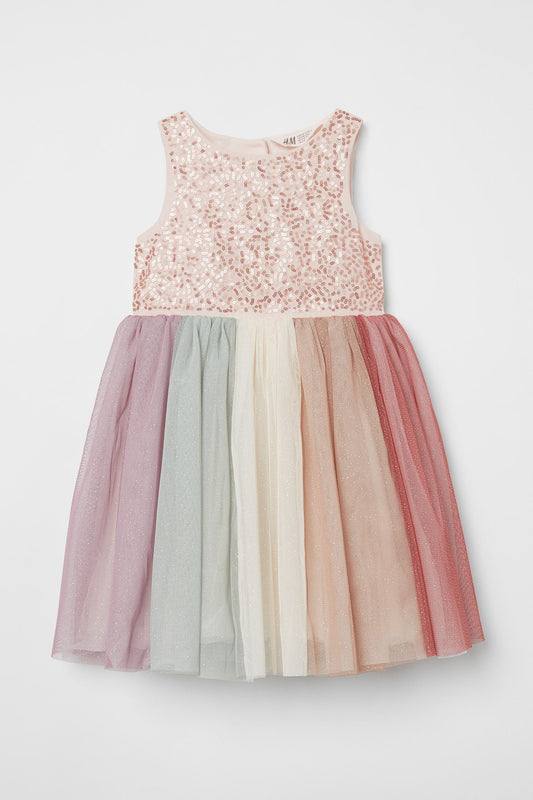 Vestido niña H&M gala tulle tutu lentejuelas glitter Navidad
