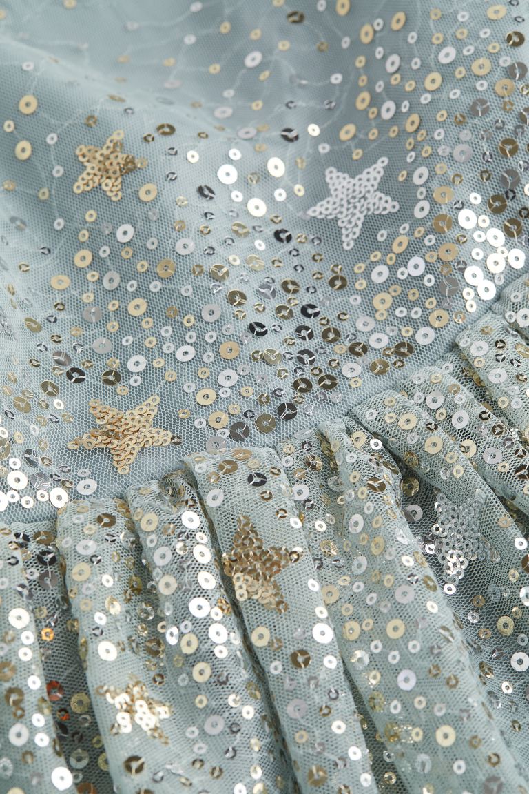 Vestido niña H&M tulle glitter estrellas verde
