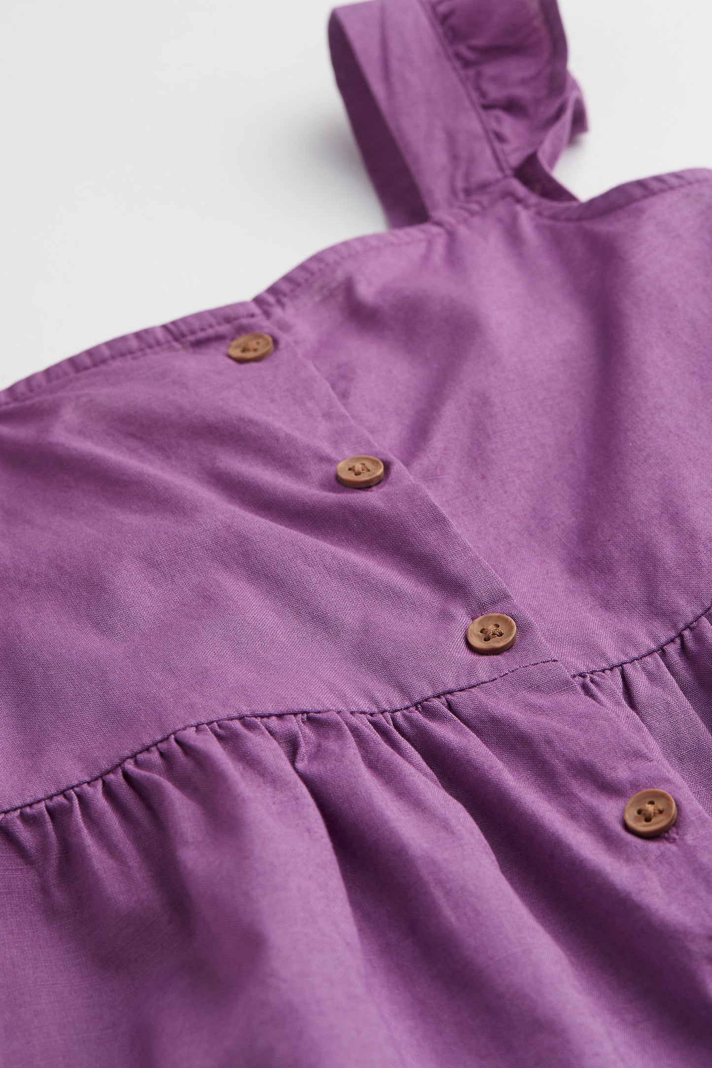 Vestido morado revuelos H&M algodón morado