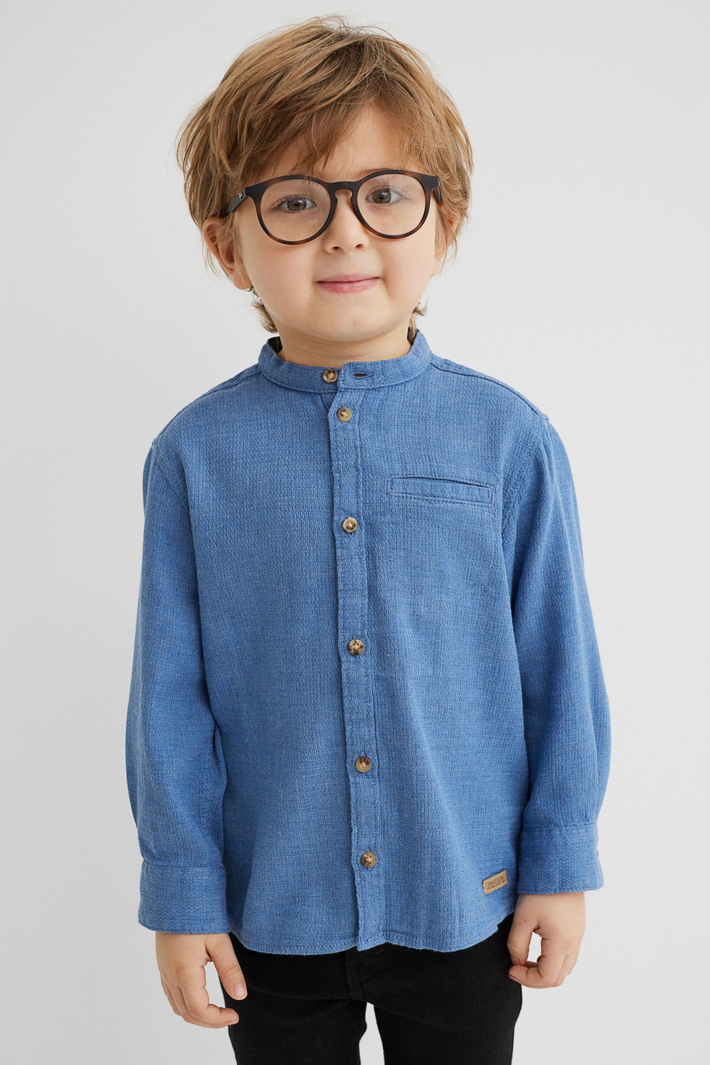 Camisa henley niño H&M formal azul