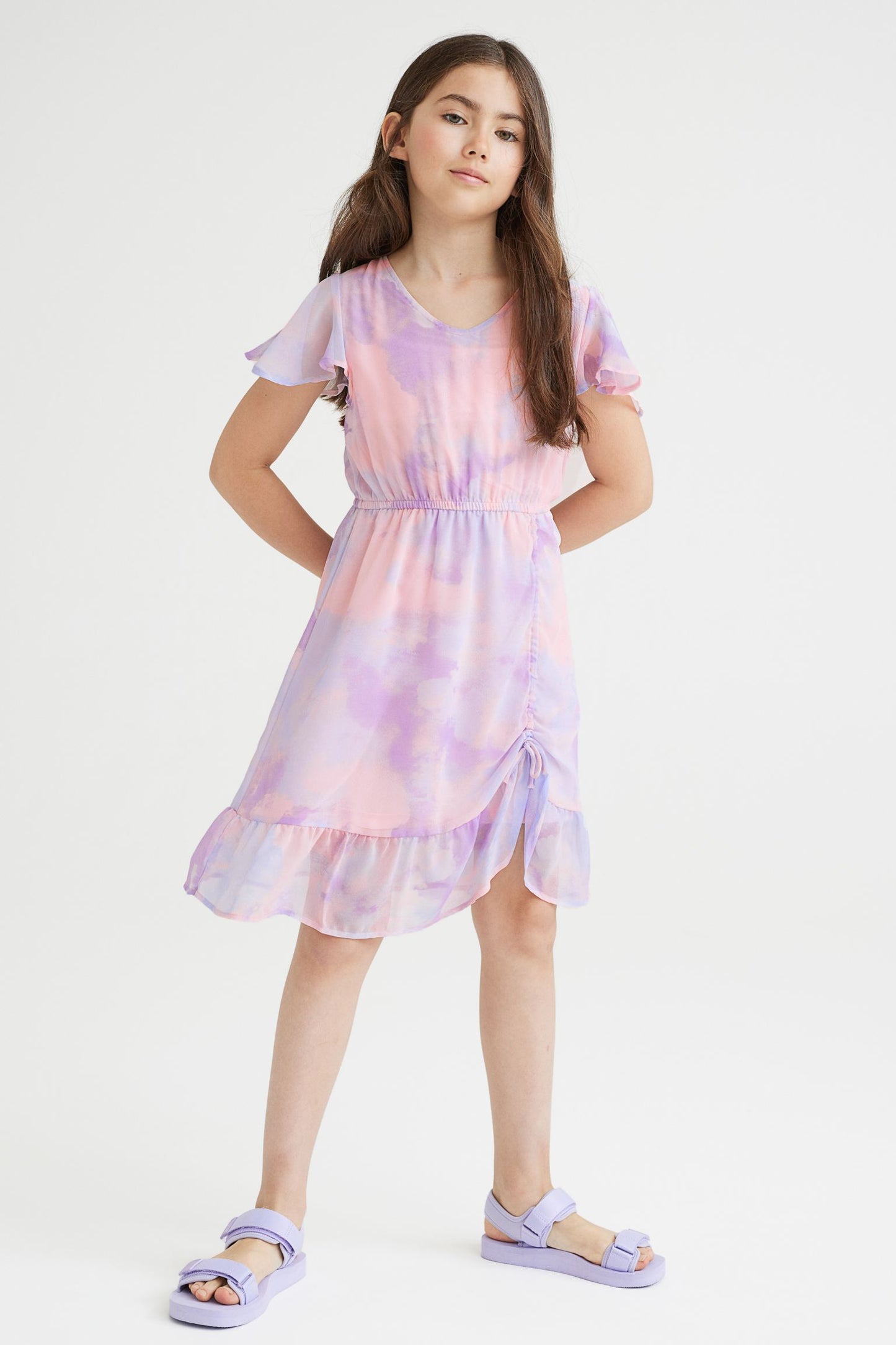 Vestido morado H&M 8 a 14+