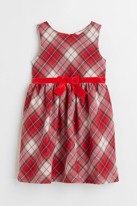 Vestido rojo cuadros niña H&M 11902192