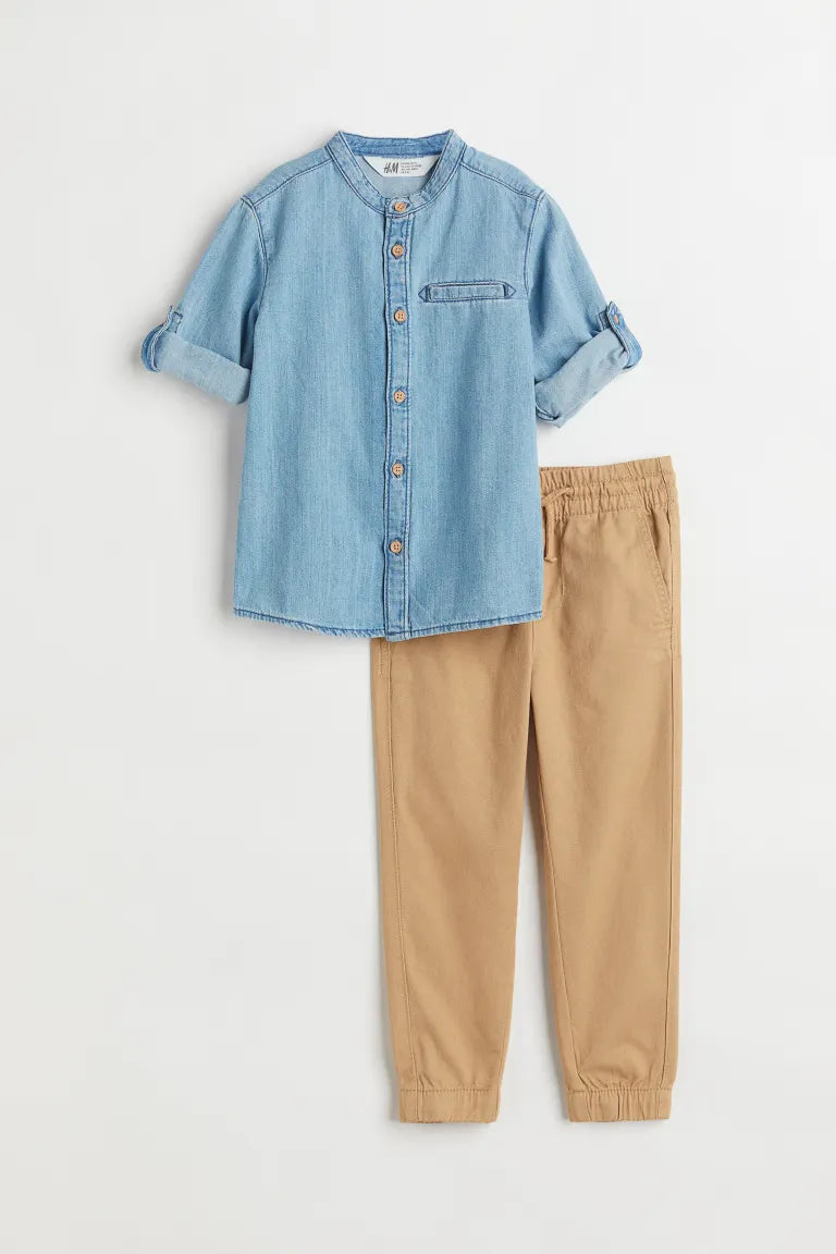 Set 2 piezas formal niño camisa jeans jogger H&M