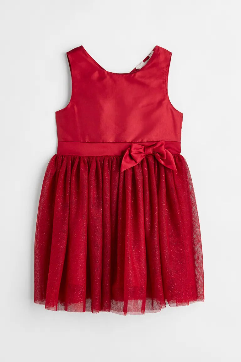 Vestido rojo niña H&M tutu tulle glitter 53150192