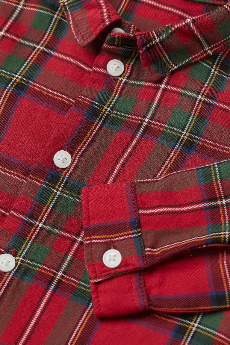 Camisa cuadros formal niño H&M con corbatin azul 53179632
