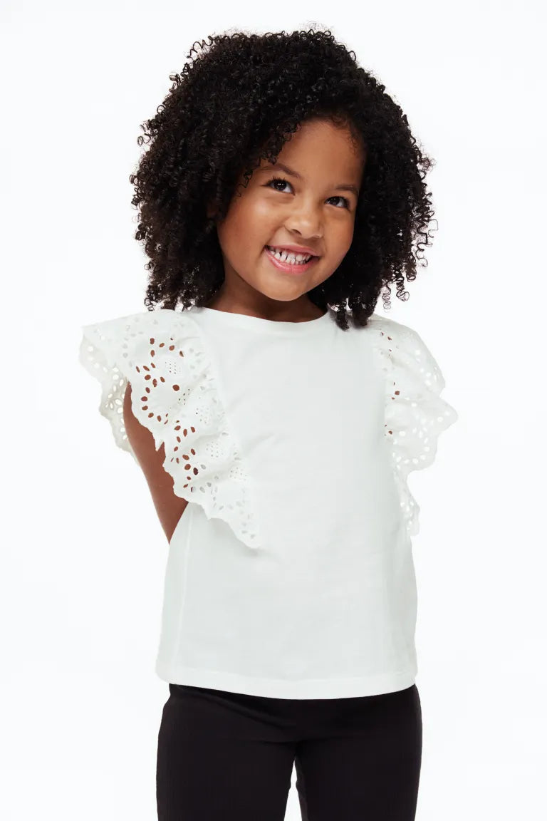 Corrección pozo chico Camisa blanca niña H&M eyelet – Kima Shop HN