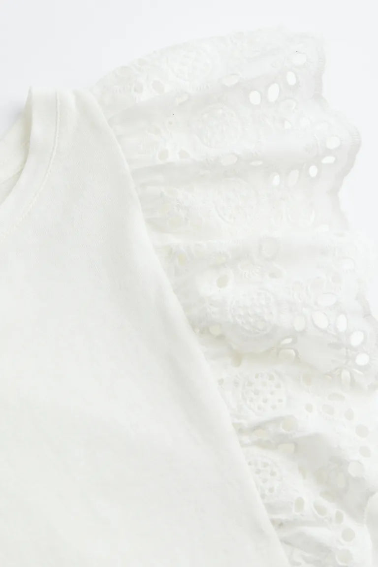 Camisa blanca niña eyelet – Kima Shop HN