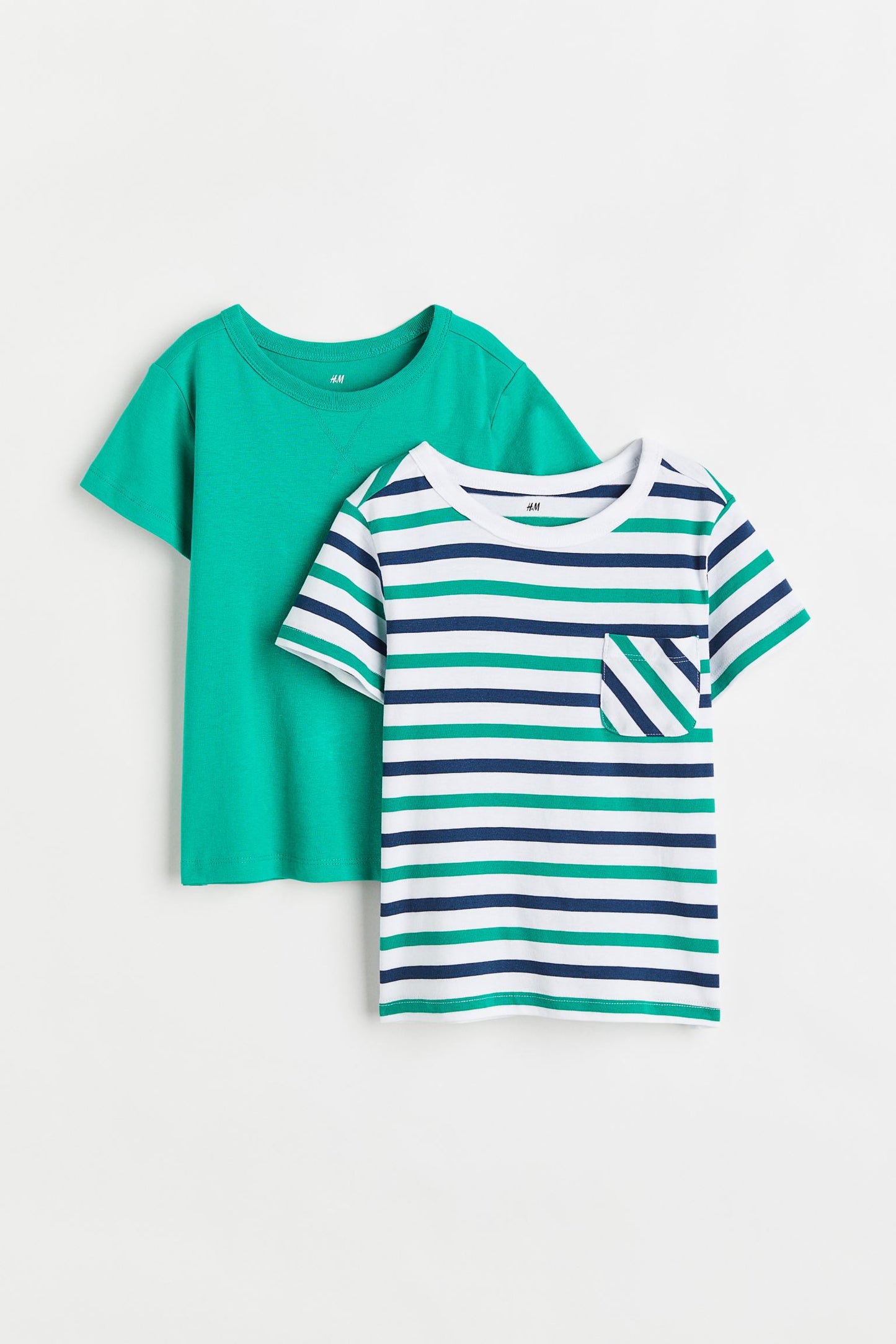 Set 2 camisas niño H&M verde Rayas