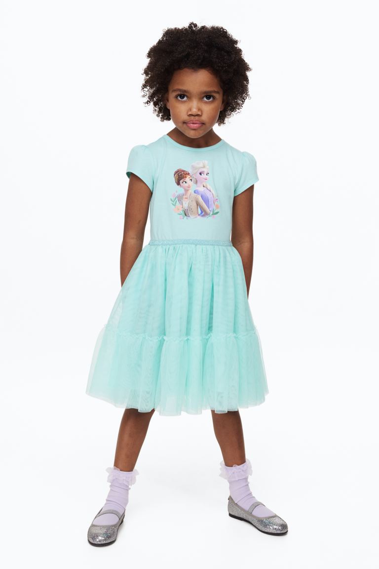 Vestido frozen Disney azul tutu H&M  592267568