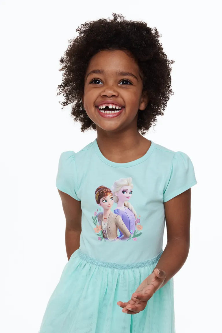 Vestido frozen Disney azul tutu H&M  592267568