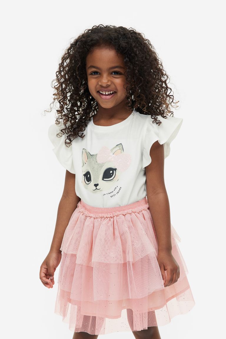 Set falda tutu camisa niña H&M gatito