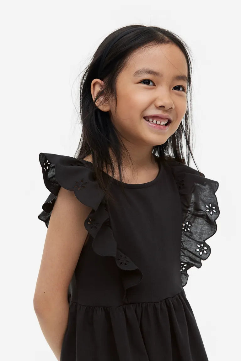 Vestido negro revuelos niña H&M
