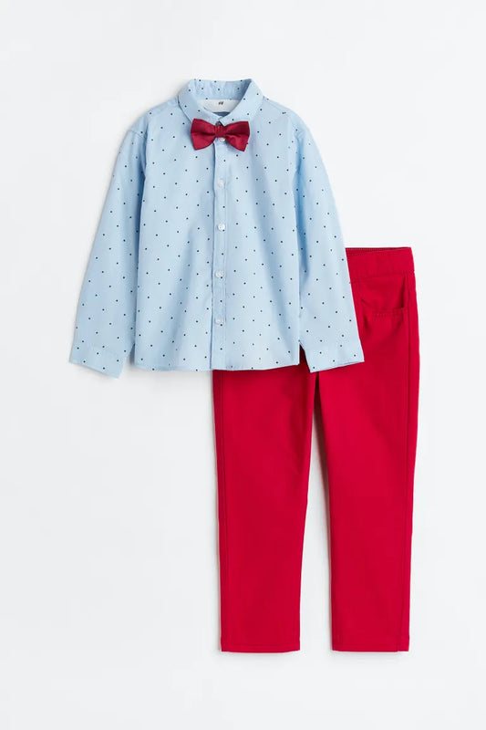 Set 3 piezas formal niño rojo corbatin  H&M