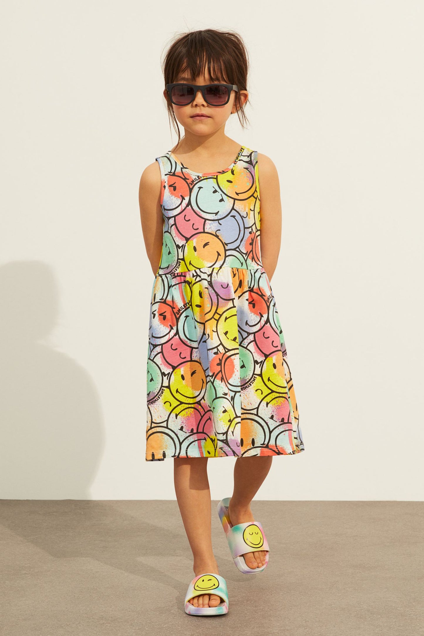 Vestido niña H&M cara feliz carita feliz colores