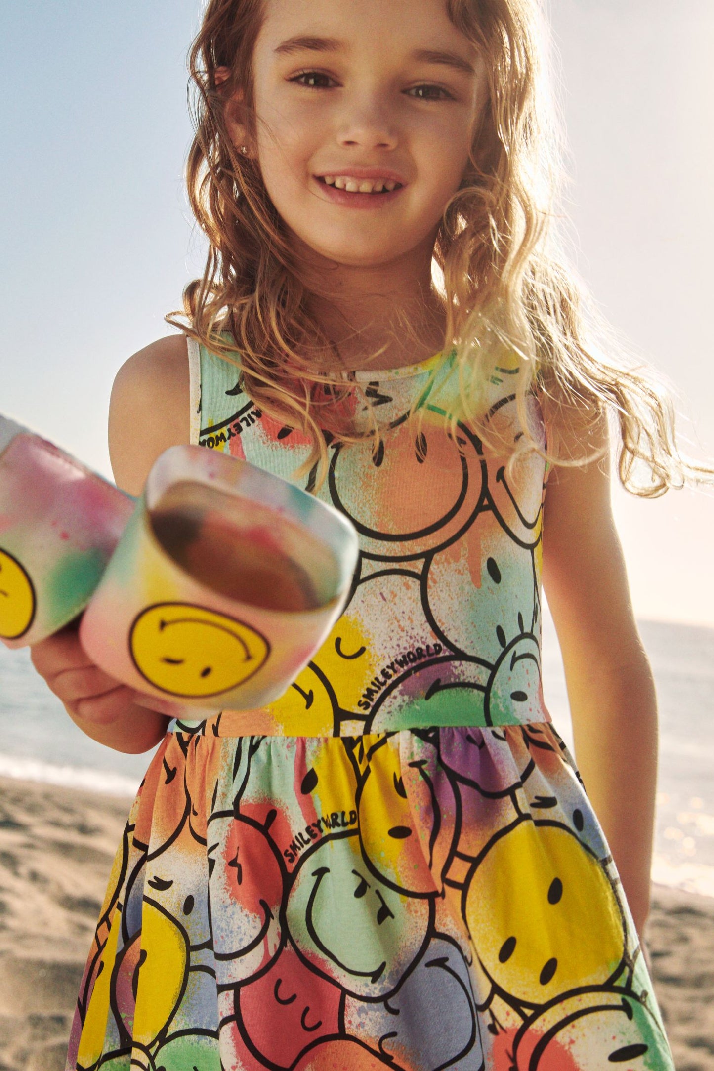 Vestido niña H&M cara feliz carita feliz colores