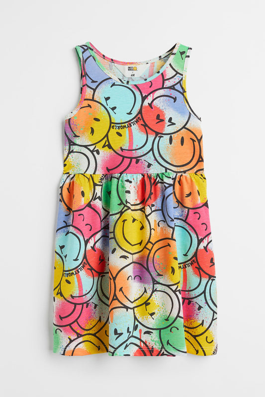Vestido niña H&M cara feliz carita feliz colores